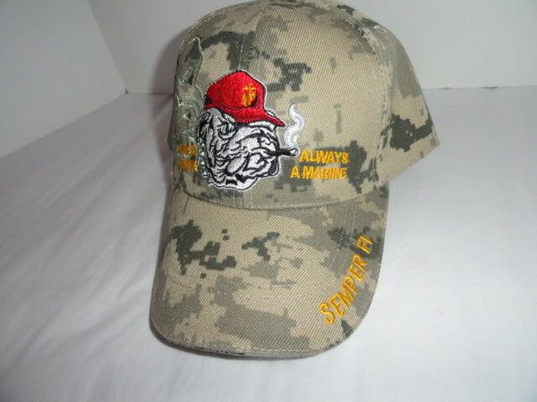 USMC Bulldog ashtray &  USMC Camo Baseball Cap Combo