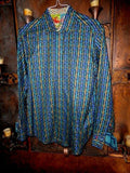 Robert Graham Woven Basketweave Check Print Shirt — Medium