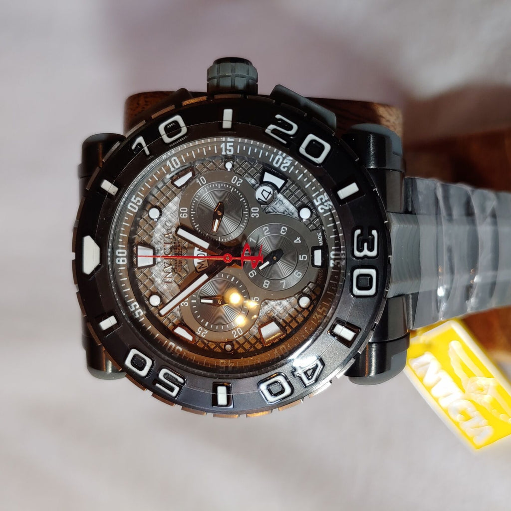 INVICTA RESERVE OCEAN HAWK QUARTZ WATCH - BLACK, GUNMETAL CASE WITH BLACK