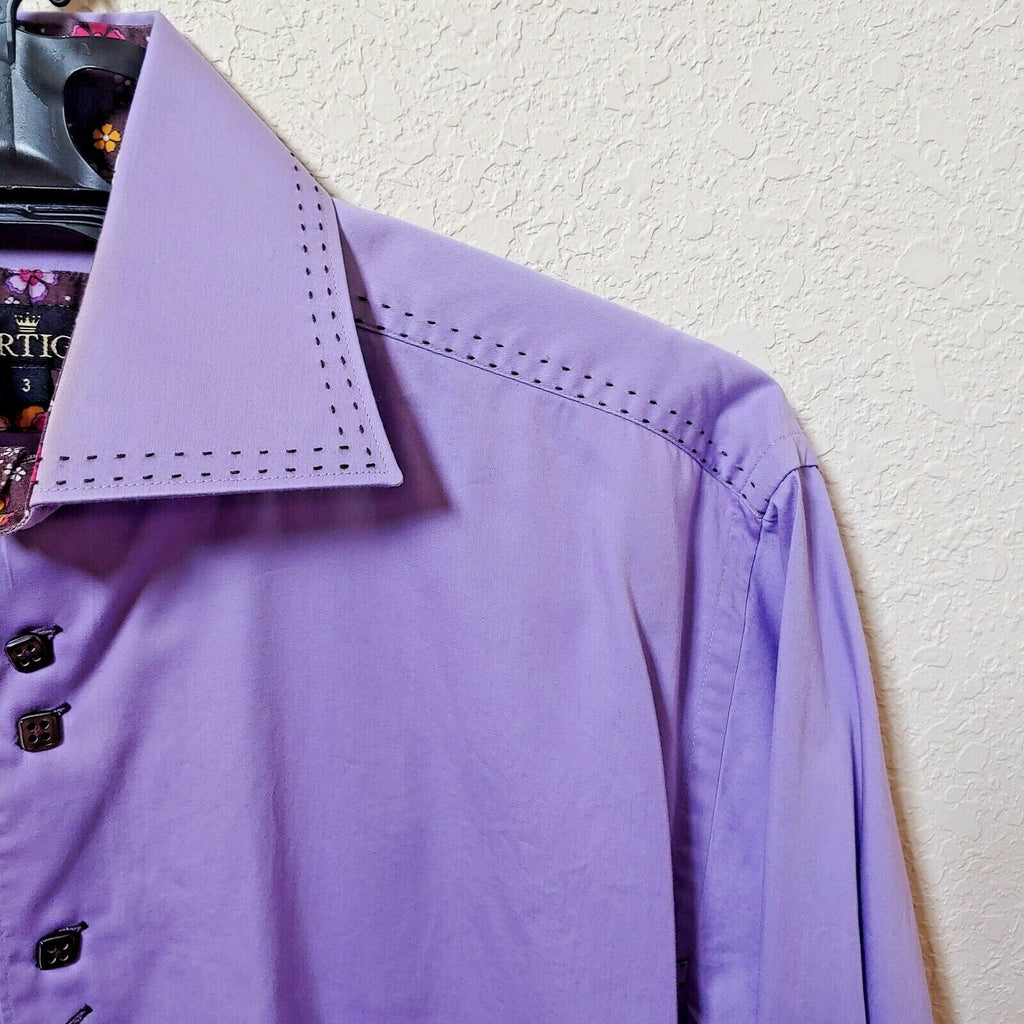 Bertigo | Men's Purple Long sleeve Button down Casual Shirt