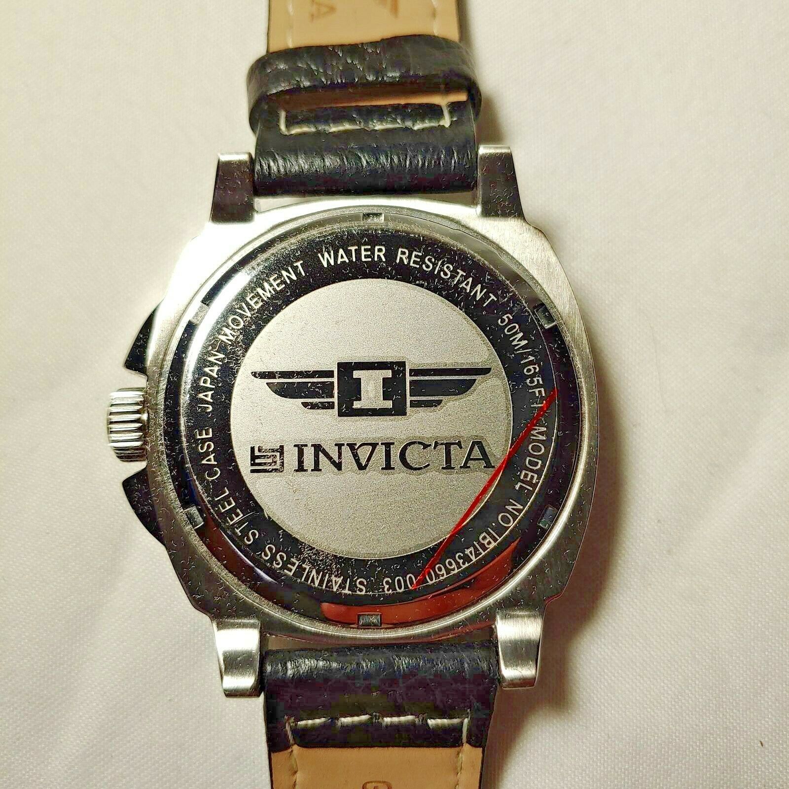 I by Invicta Men's Watch | Stainless Steel Case, Black Leather Band | Model IBI43660-003