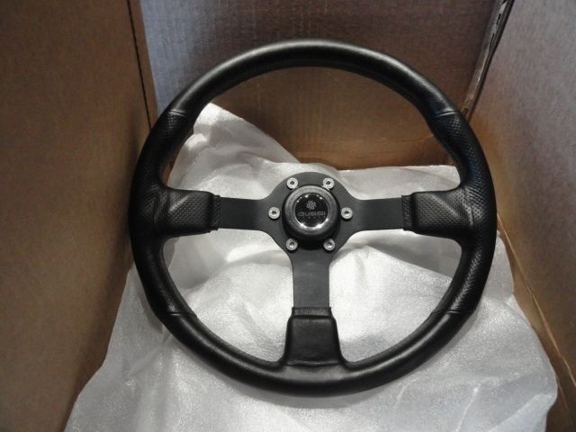Marine Steering Wheel M521 Black Urethane Black Spoke & Billet Adaptor