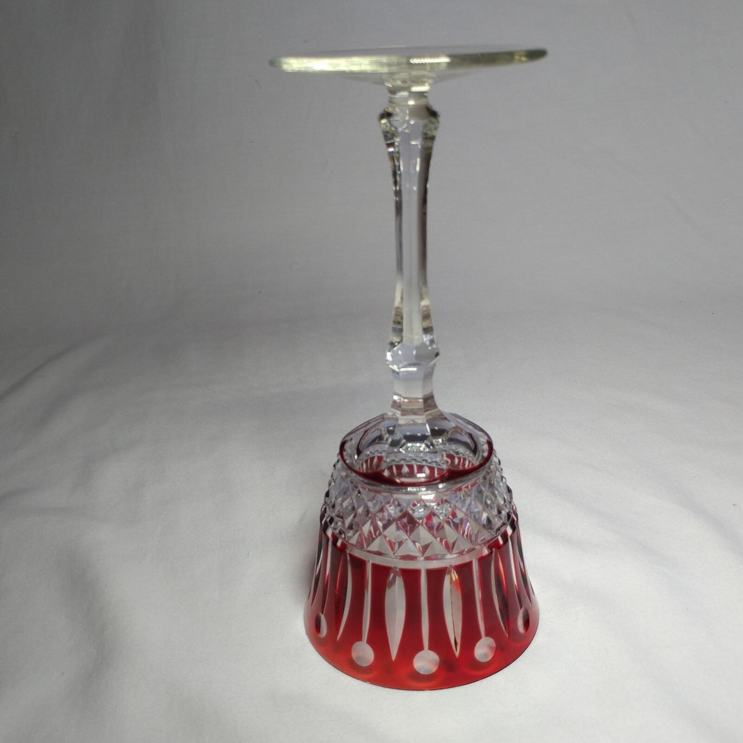 Faberge Xenia Ruby Red Cut to Clear Crystal Glass Signed