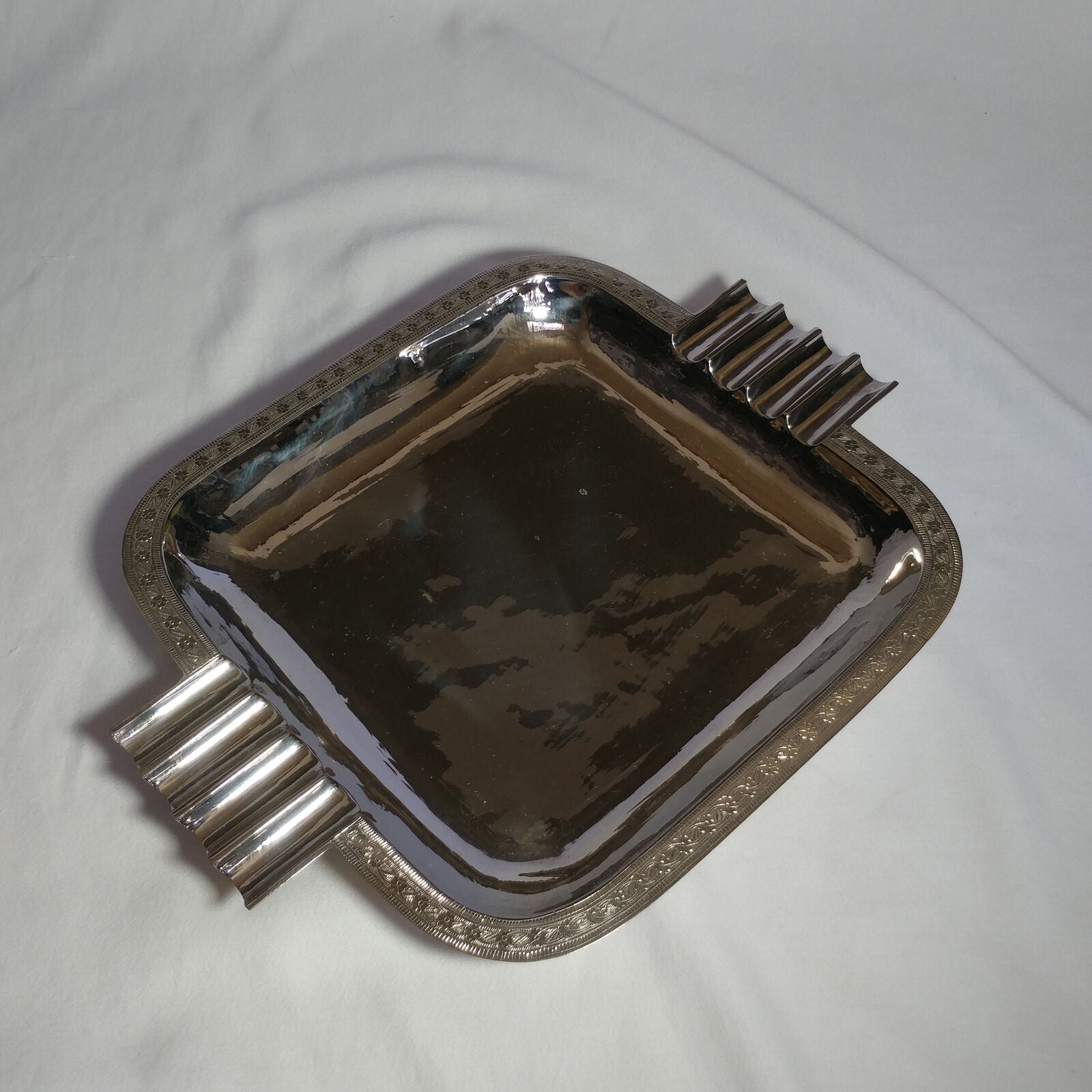 Chrome over Brass  Plated Serving Tray