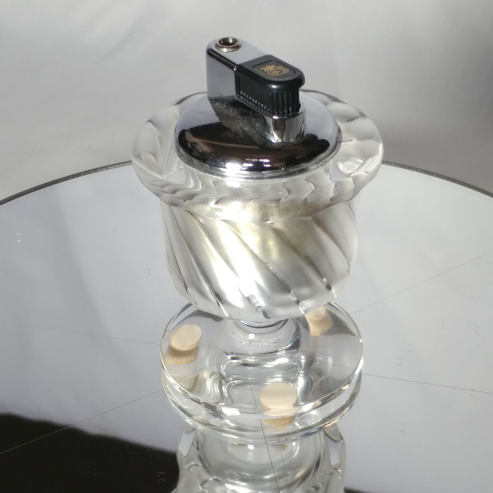 Lalique Smyrne Crystal Table Lighter