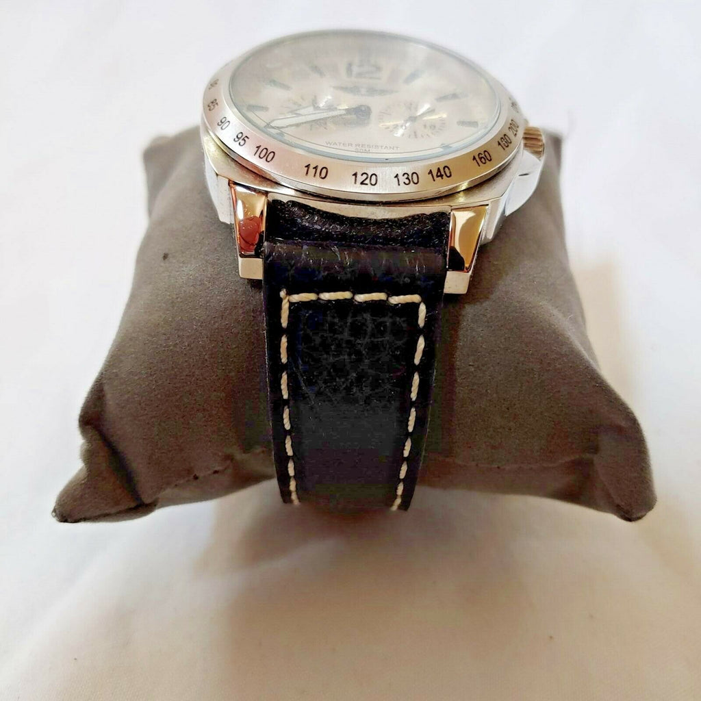 I by Invicta Men's Watch | Stainless Steel Case, Black Leather Band | Model IBI43660-003