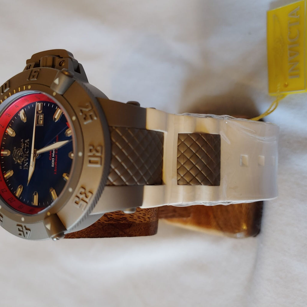 INVICTA SUBAQUA NOMA III MENS QUARTZ 50MM BLUE, RED CASE STAINLESS STEEL DIAL