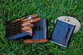 Brizard and Co The "Show Band" Travel Humidor & Flask - Croco Pattern Black