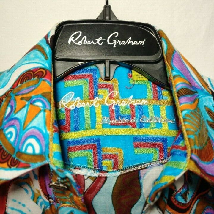 Robert Graham - Colorful Long Sleeve - Men's Medium Button Down Classic Fit
