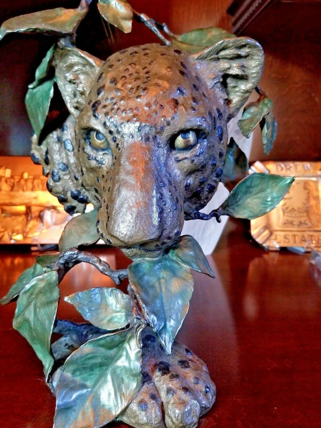 Mark Hopkins "Night of the Hunter" Painted Limited Edition Bronze Sculpture