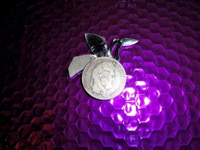 VINTAGE ELOI PERNET FRANCE 1867 SILVER COIN POCKET CIGAR CUTTER KNIFE