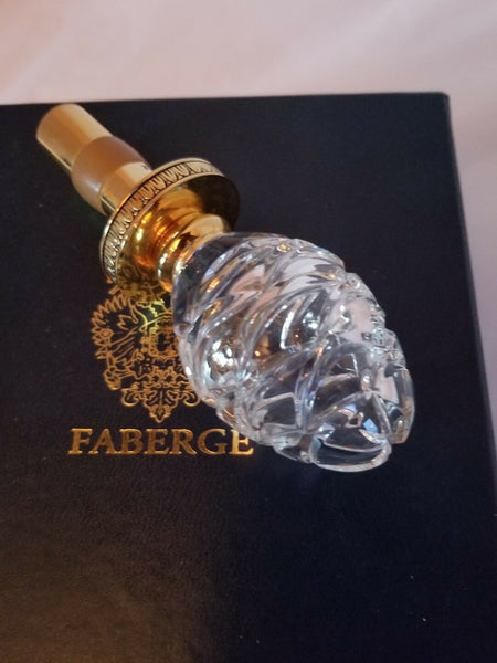 Faberge Clear Etched  Crystal  Bottle Stopper