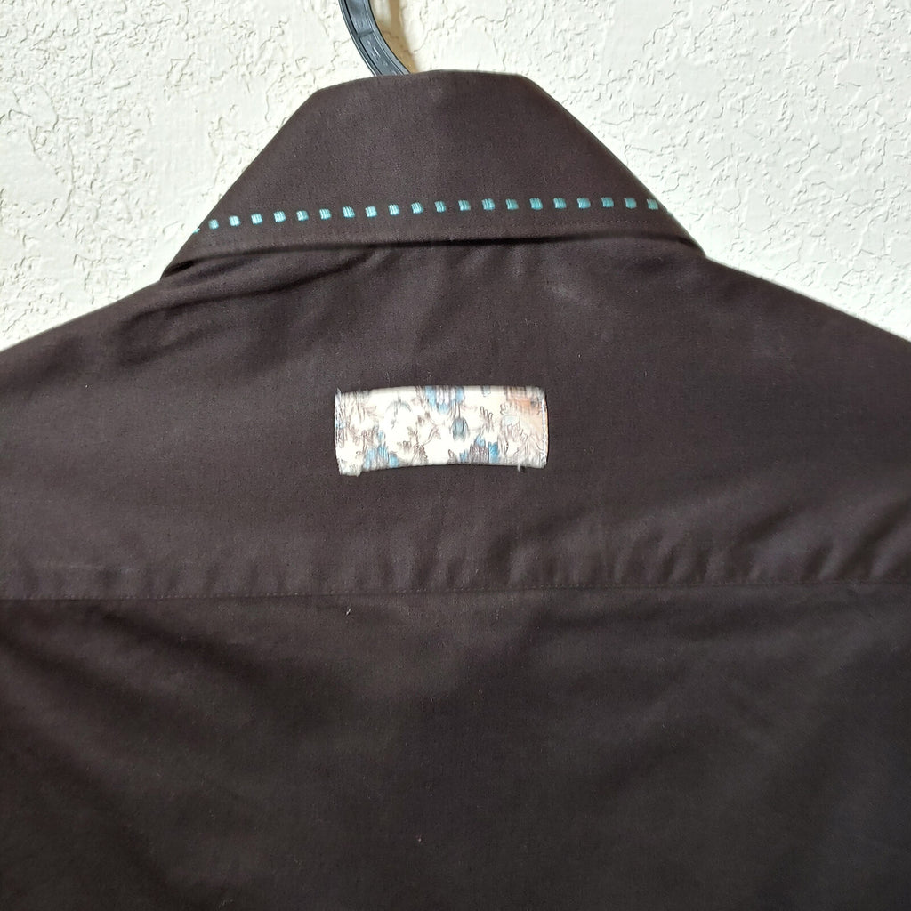 Deluxe Collection | Men's Black long sleeve Button down Casual Shirt | Sz. 3