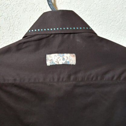 Deluxe Collection | Men's Black long sleeve Button down Casual Shirt | Sz. 3