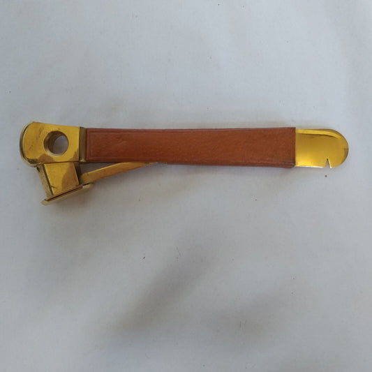 BROWN LEATHER HANDLE CIGAR CUTTER DONATUS SOLINGEN GERMANY