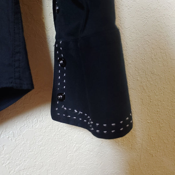 BC Men | Black Long sleeve Button down Casual Shirt | Medium