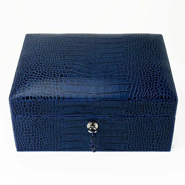 Brizard and Co. - The "Airflow" Cigar Humidor - Indigo Croco Pattern 30/40 Count