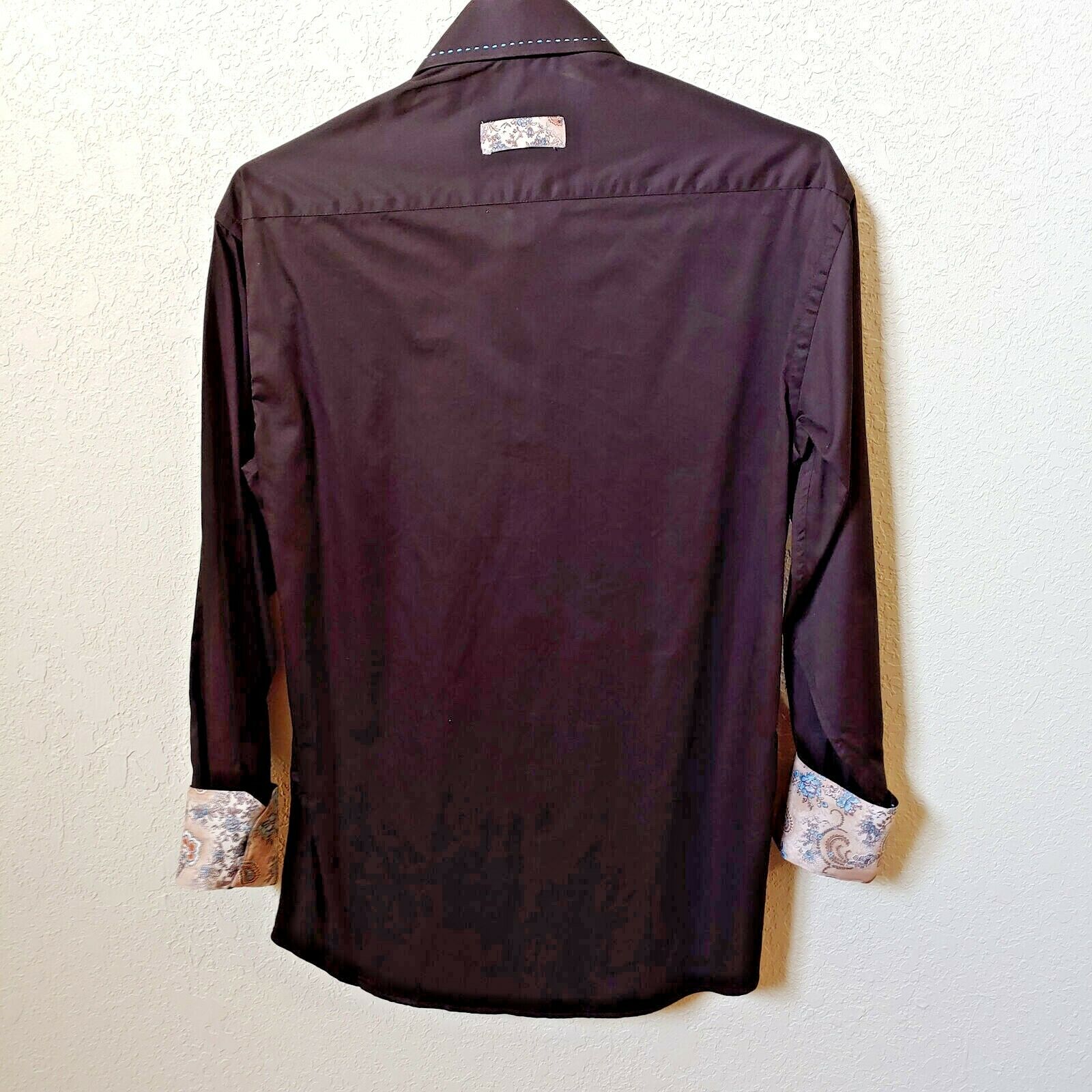 Deluxe Collection | Men's Black long sleeve Button down Casual Shirt | Sz. 3
