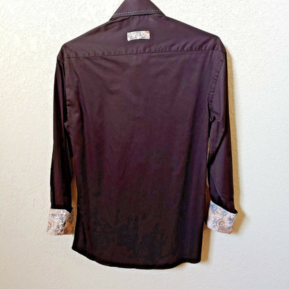 Deluxe Collection | Men's Black long sleeve Button down Casual Shirt | Sz. 3