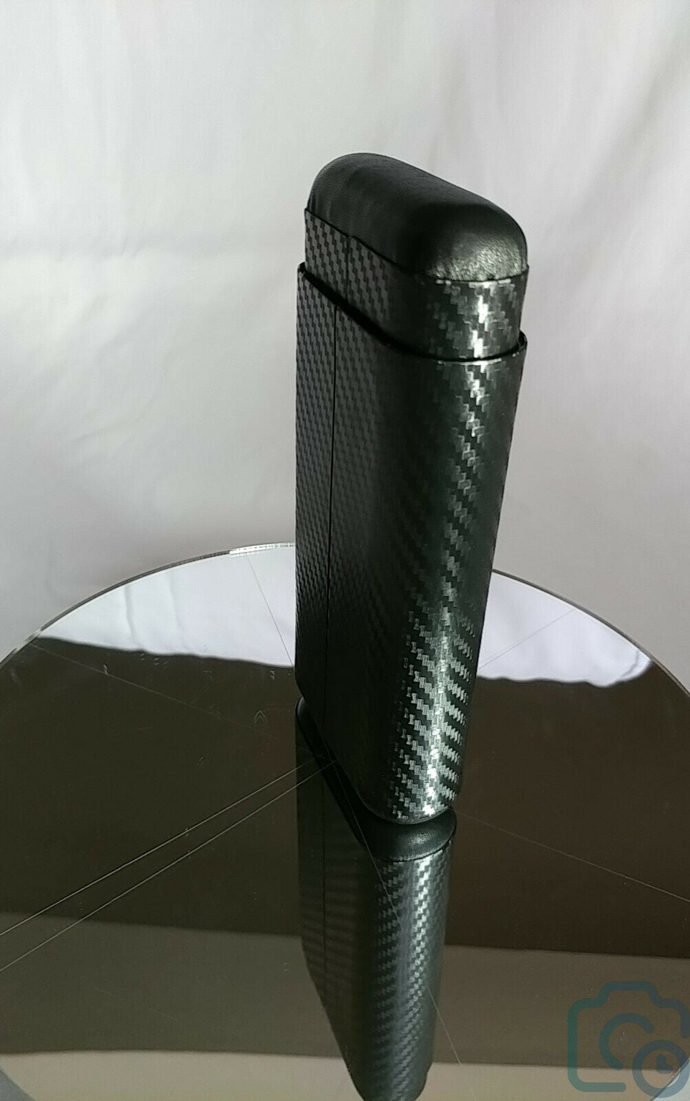 Wood Portable Black Carbon Fiber Cigar Case Outdoor 3 Tubes Travel Humidor