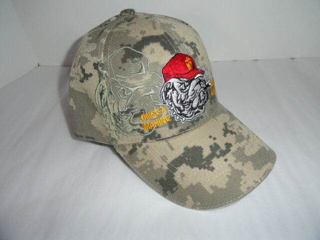 USMC Bulldog ashtray &  USMC Camo Baseball Cap Combo