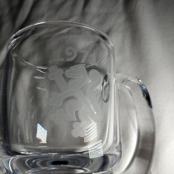 KOSTA BODA ART GLASS CRYSTAL MUG VICKE LINDSTRAND ETCHED 1971