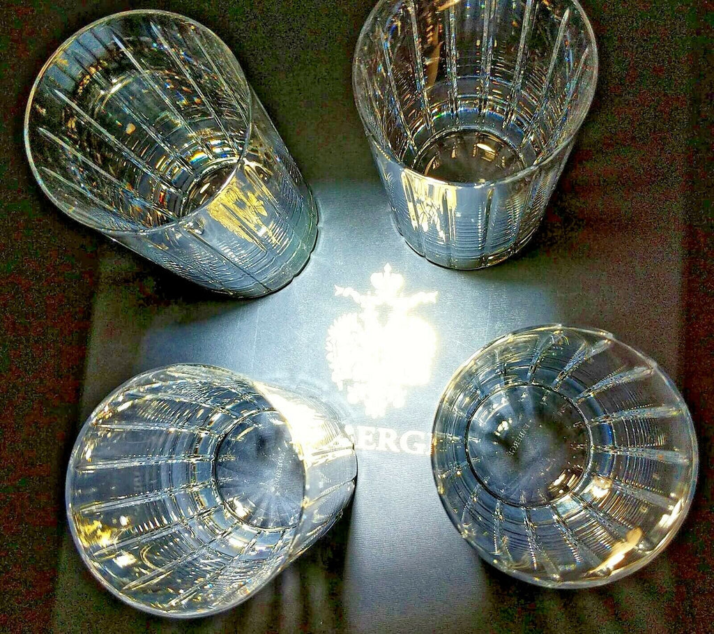 Faberge Atelier Crystal Collection  Highball Glasses set of 4 NIB  5 1/4" H x 2 7/8" W