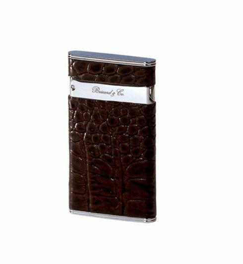 Brizard and Co. - The "Sottile" Lighter - Croco Pattern Tobacco