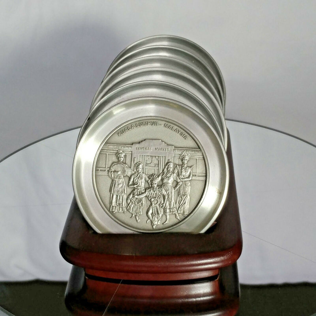 ROYAL SELANGOR PEWTER  COASTER SET of 6