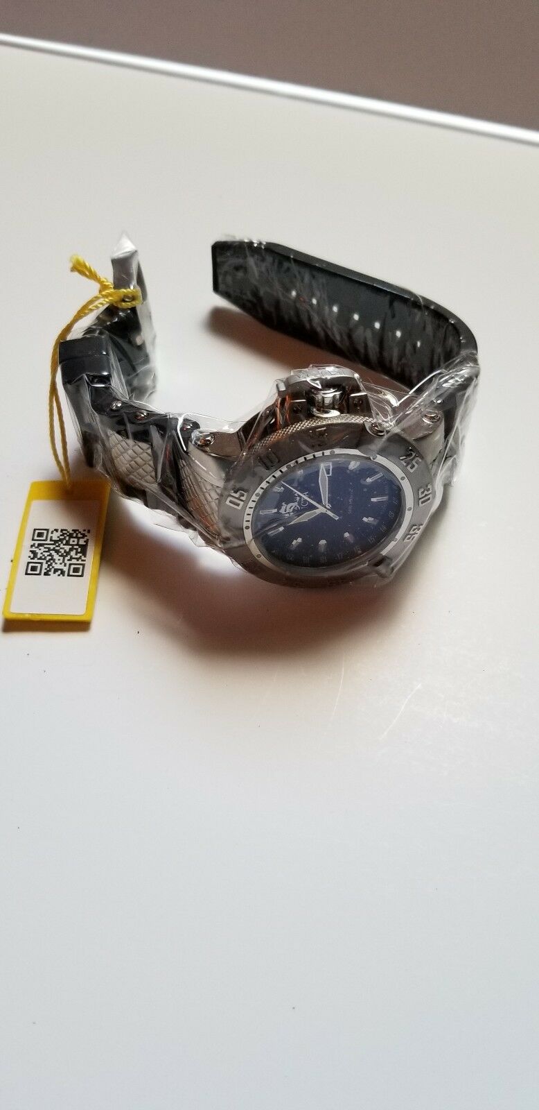 Invicta 1152 Subaqua Noma III GMT Black Sunray Dial Black Polyurethane Band
