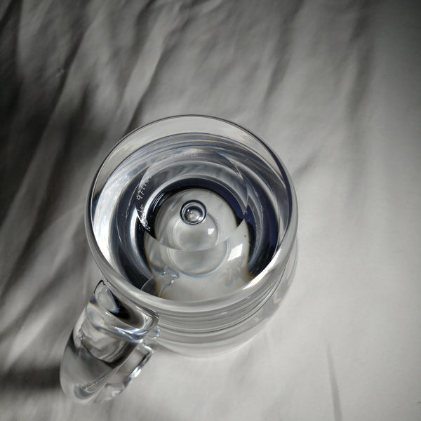 KOSTA BODA ART GLASS CRYSTAL MUG VICKE LINDSTRAND ETCHED 1971