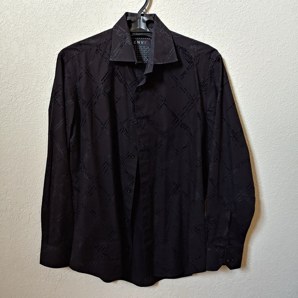Envy Couture | Slim Fit | Black Longsleeve Buttondown Casual Shirt