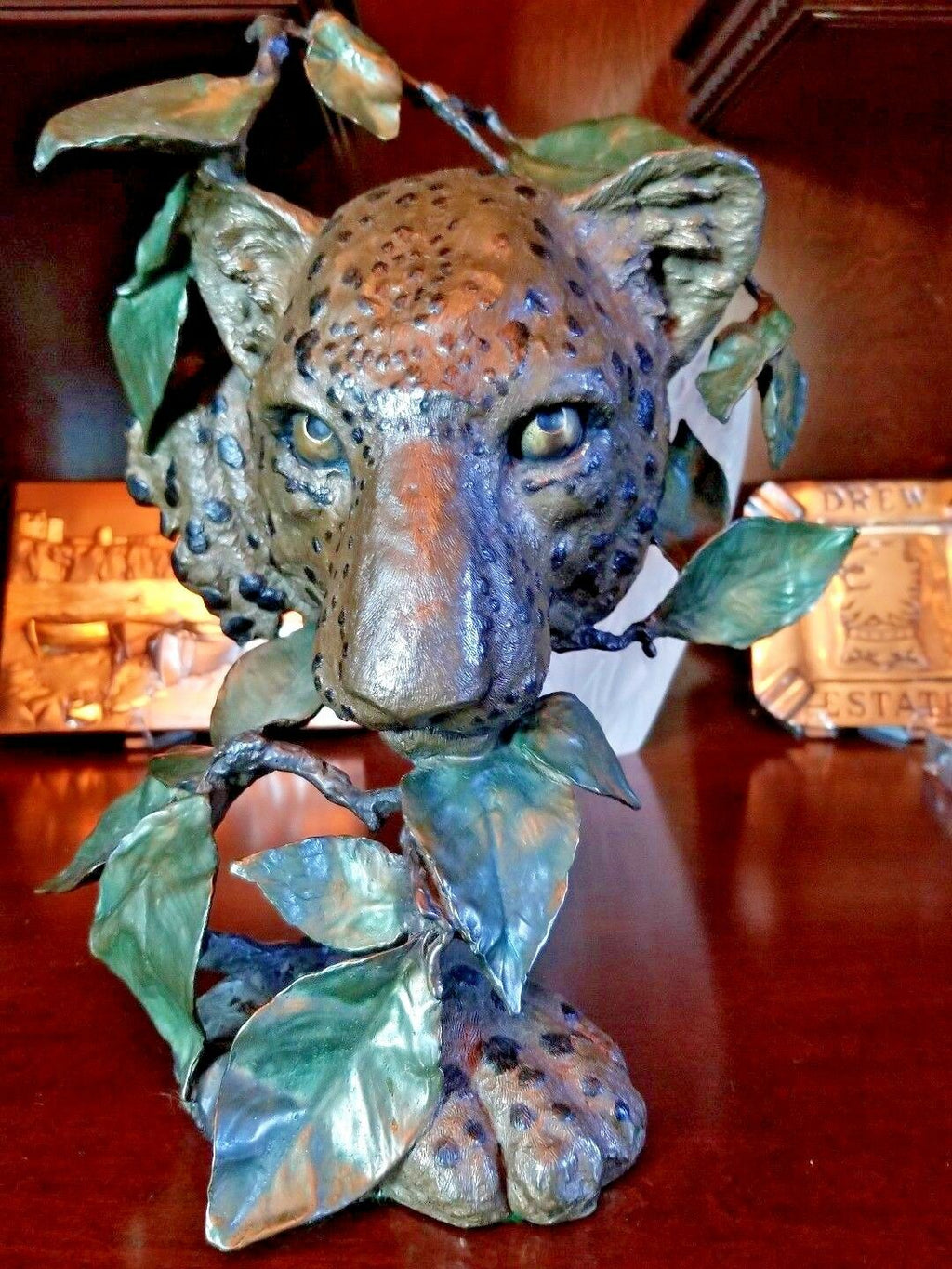 Mark Hopkins "Night of the Hunter" Painted Limited Edition Bronze Sculpture