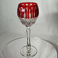 FABERGE XENIA  IMPERIAL RED CASED CUT TO CLEAR CRYSTAL GOBLET | SINGLE