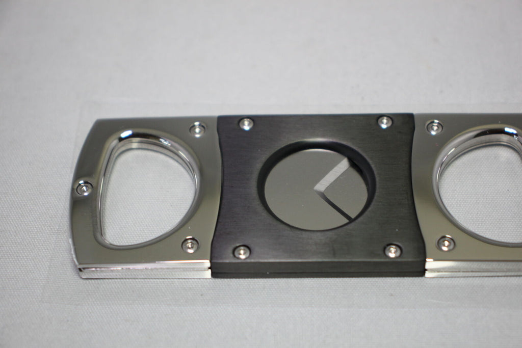 Elie Bleu Cigar Cutter Matte Black with Satin Stainless Steel | EBC1000 New