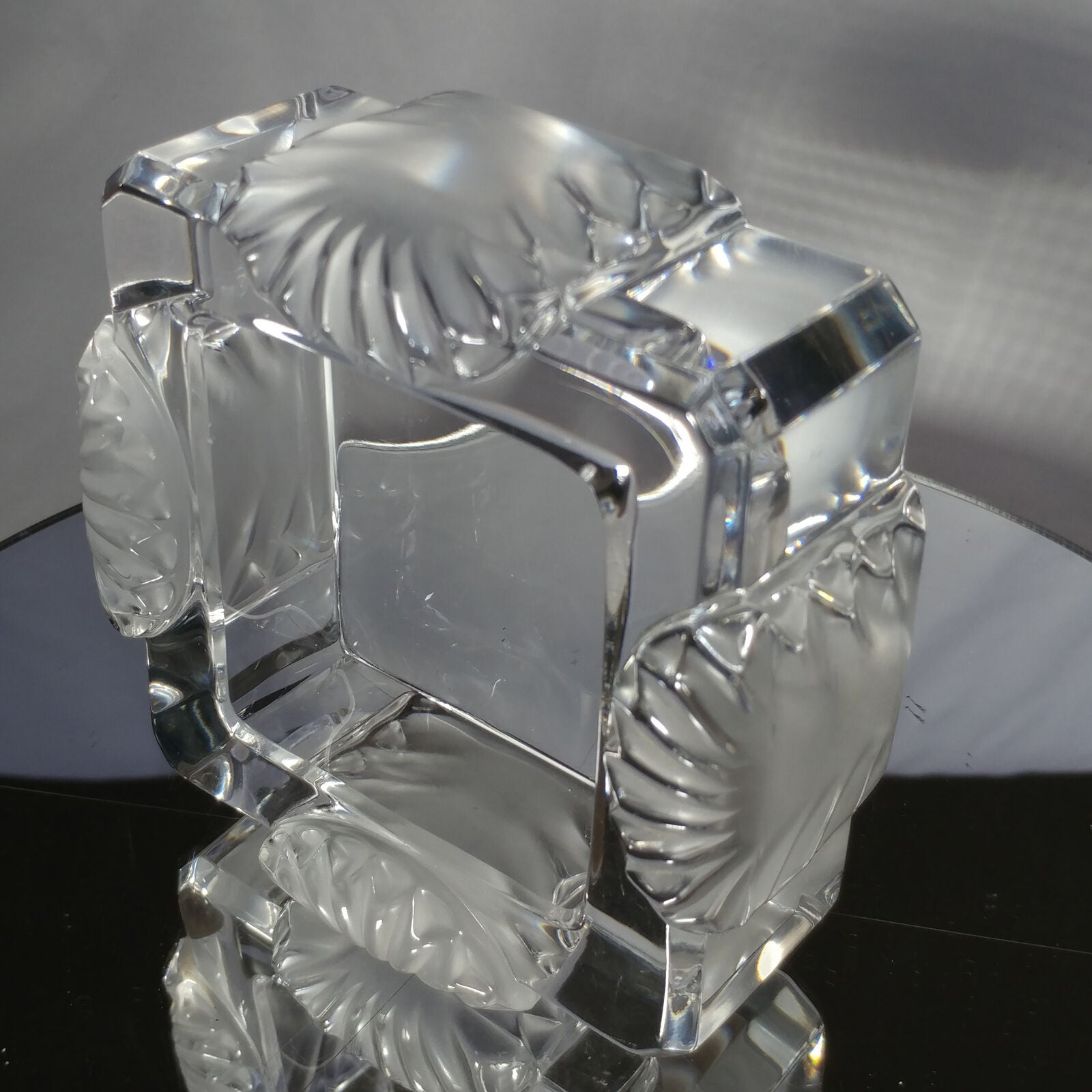 Lalique Ashtray Candy Dish Art Deco Corfou Pattern Crystal Vintage Rene Lalique