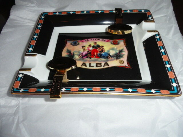 Elie Bleu Alba Porcelain Black  Ashtray