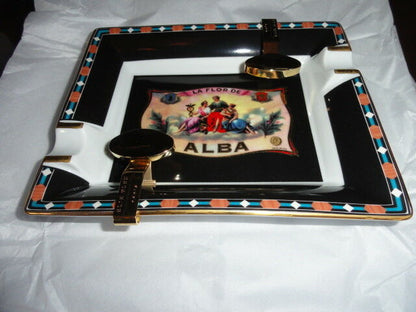 Elie Bleu Alba Porcelain Black  Ashtray