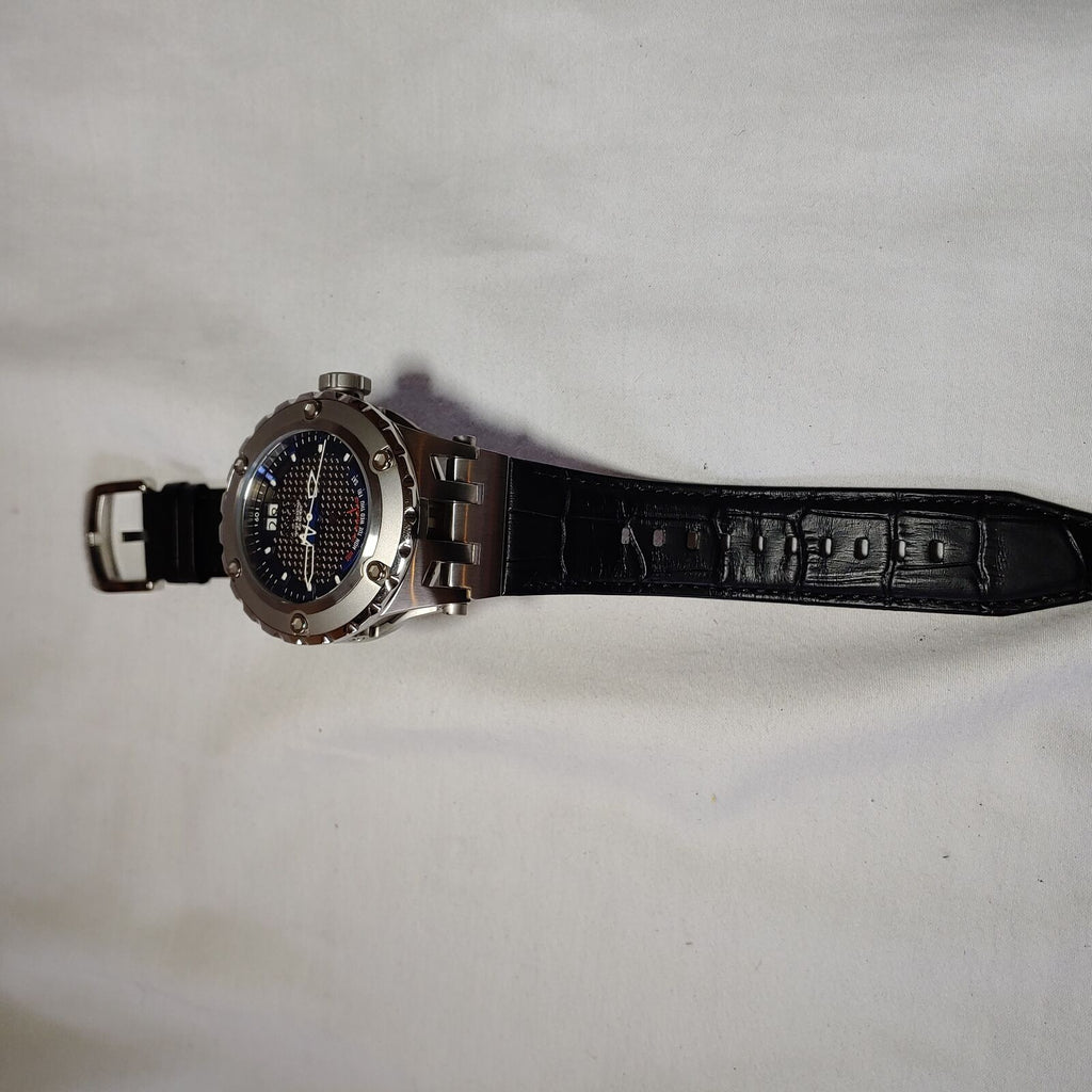 Invicta Subaqua Specialty Quartz Watch – Stainless Steel Case & Black Leather Band