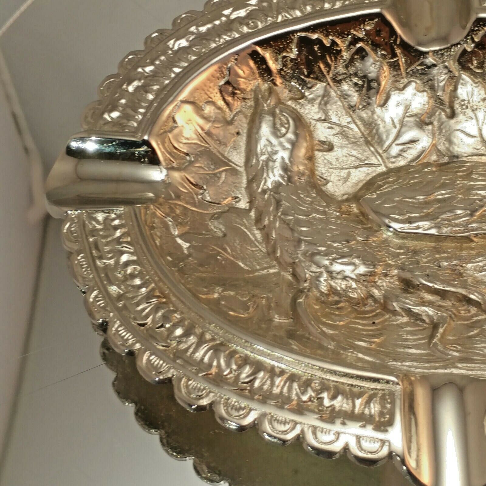 BIRD STYLE BRASS CHROME PLATED ASHTRAY