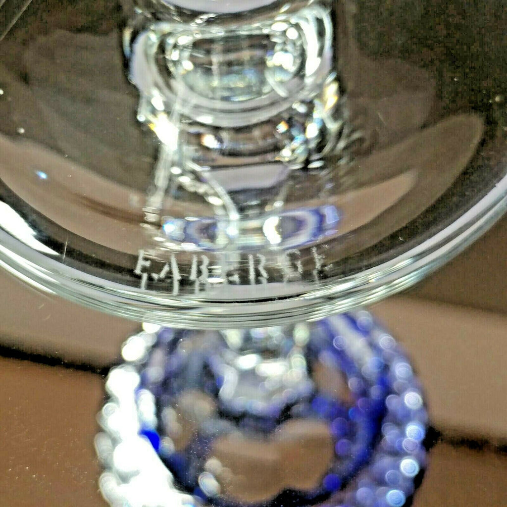 FABERGE  XENIA IMPERIAL COBALT BLUE  CRYSTAL GOBLET | SINGLE