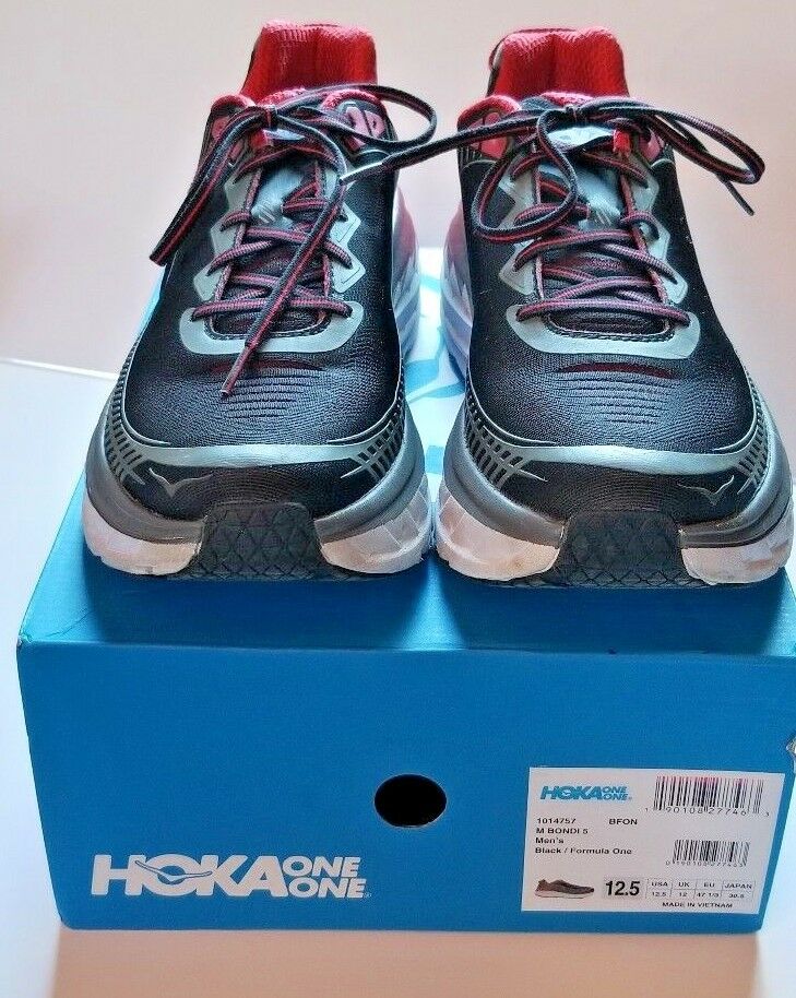 Hoka One One Mens Bondi 5 Shoes 1014757  Black  /  Formula One 12.5