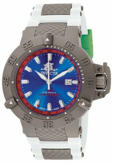 INVICTA SUBAQUA NOMA III MENS QUARTZ 50MM BLUE, RED CASE STAINLESS STEEL DIAL