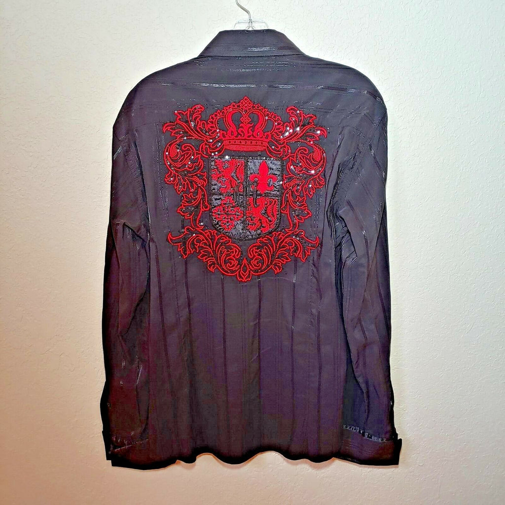 Mondo Black & Red  Men's X-Large Button-Down Long sleeve Shirt