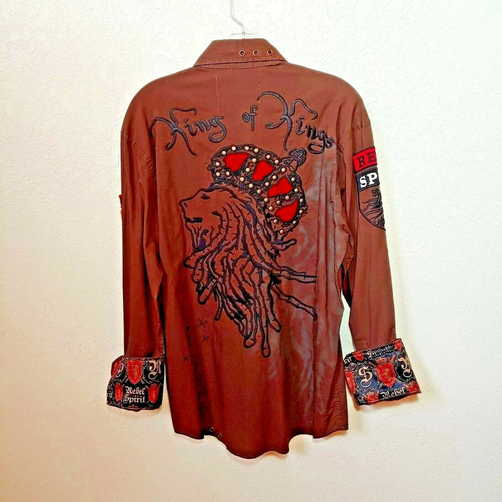 Rebel Spirit  Brown King of Kings Shirt Men's Medium