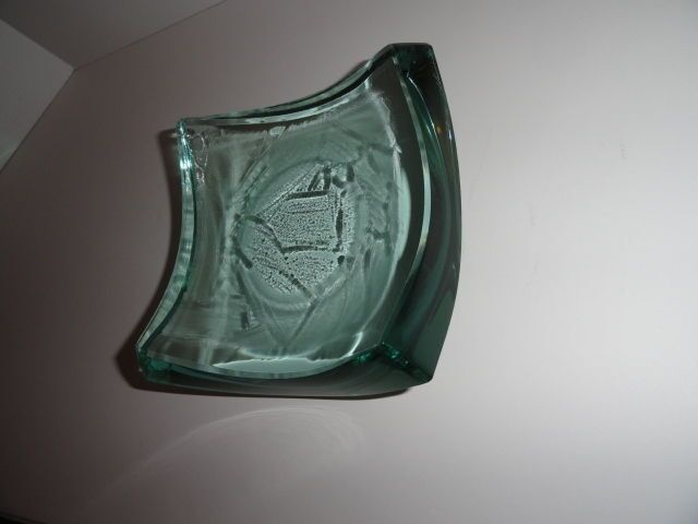 Stephen Schlanser Art Glass Bowl Brush Strokes Signed and Dated 1996