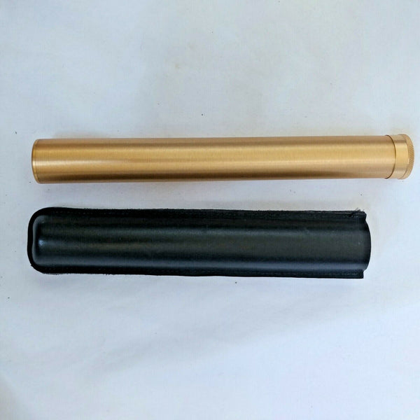 Cigar Classics | Travel Humidor Tube | Alum with Black Leather Holding Case