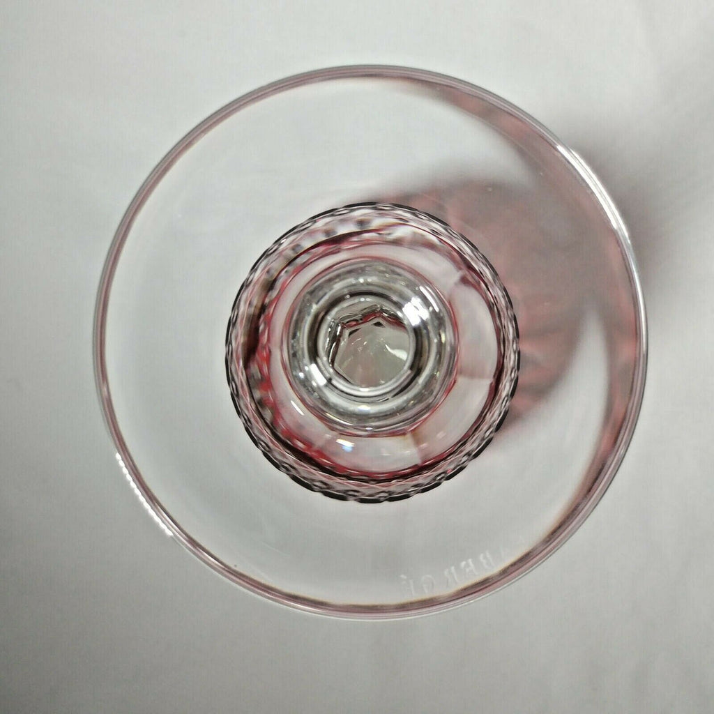 FABERGE XENIA  IMPERIAL RED CASED CUT TO CLEAR CRYSTAL GOBLET | SINGLE
