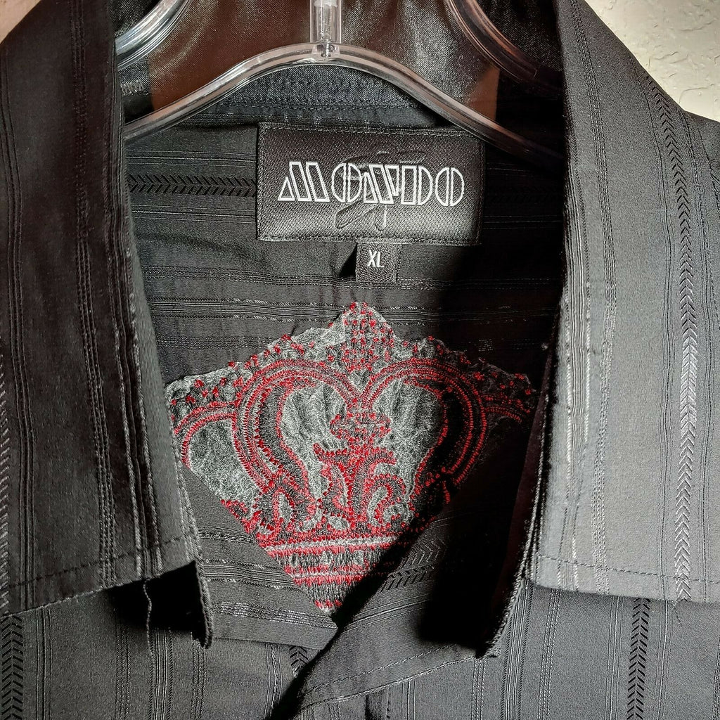 Mondo Black & Red  Men's X-Large Button-Down Long sleeve Shirt
