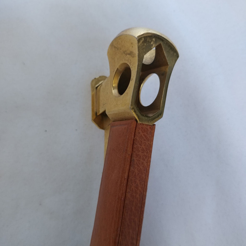 BROWN LEATHER HANDLE CIGAR CUTTER DONATUS SOLINGEN GERMANY